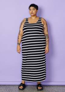 Made In Bali: A-Line Maxi Slip - Wide Stripe