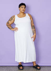 A-Line Maxi Slip - White