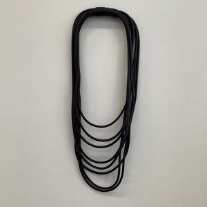 Necklace - Layers in Black,Cobalt, Fire and Smoke