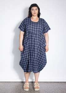 Sale: Outlet - New Macy Dress - Navy Check