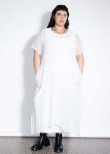 M: Last One Size M - Net Dress - Cream Mesh