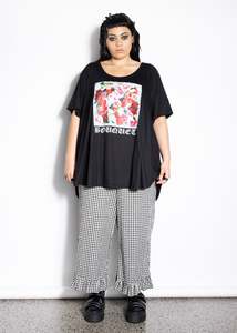 Cotton: 501 Tee - Black Bouquet Print