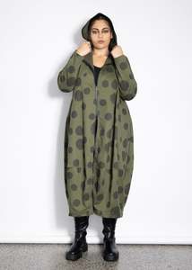 Sculpture Coat - Khaki Spot