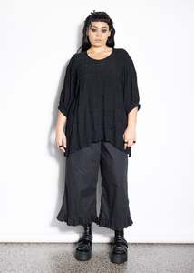 Large: Blouse - Black Check