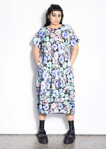 Large: Elsey Dress - Pop Water Colour