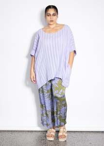 Last Ones 1: Last One Size 3XL/4XL - Woven Lilo Top -  Lilac Self Stripe