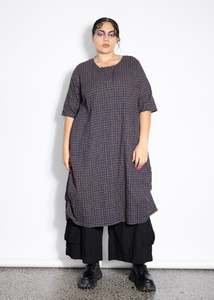 Last Ones Size L - Delaney Dress - Navy Choc Dotti