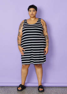 A-Line Midi Slip - Wide Stripe