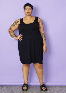 Slips: A-Line Midi Slip - Black