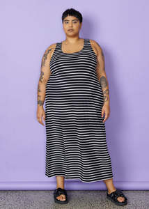 A-Line Maxi Slip - Narrow Stripe