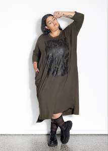 Products: Vita Dress - Khaki Army Print