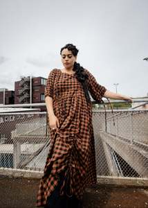Philly Dress - Rust Check