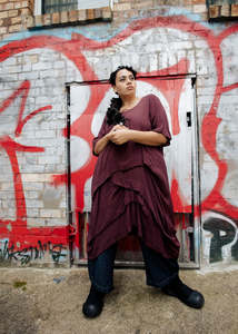 Products: Accordion Tunic - Raisin