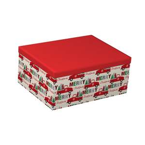 christmas gift box: 2/5 Red Truck Christmas Gift Box(24.5*18*10CM)