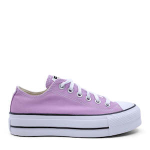 Womens Sneakers: CONVERSE WOMENS CHUCK TAYLOR ALL STAR LIFT OX - CLASSIC AMETHYST/WHITE/BLACK