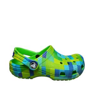 Kids Sandals Slides: CROCS KIDS CLASSIC DIGI BLOCK CLOG - GREEN SLIME