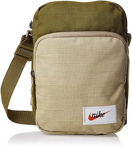 Bags Backpacks: NIKE HERITAGE SLING BAG (Olive Flak / Parachute Beige / Orange Blaze)