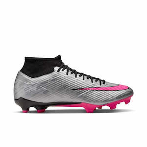 Nike: NIKE ZOOM SUPERFLY 9 ACADEMY XXV FG/MG - METALLIC SILVER/HYPER PINK