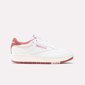 Reebok: REEBOK WOMENS CLUB C DOUBLE - White/White/Sedona Rose