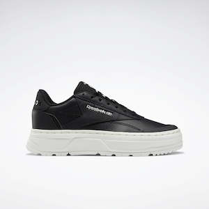 Popular Picks: REEBOK WOMENS CLUB C DOUBLE GEO - CORE BLACK/FEATHER WHITE/PURE GREY