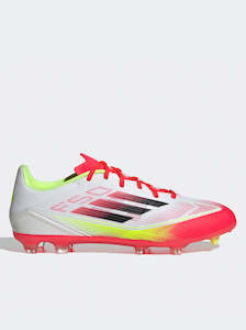 Sports: ADIDAS F50 Club Firm/Multi-Ground Boots - Cloud White / Core Black / Solar Yellow