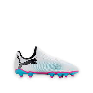 Youth: PUMA KIDS FUTURE 7 PLAY FG/AG JR - WHITE/BLACK/POISON PINK