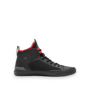 Mens Sneakers: CONVERSE CHUCK TAYLPR ALL STAR ULTRA MID - BLACK/IRON GEY/RED