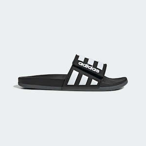 Gifting: ADIDAS ADILETTE COMFORT ADJUSTABLE SLIDES - Core Black / Cloud White / Grey Six