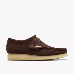 Boots Shoes: CLARKS WALLABEE LACE UP SHOE - DARK BROWN SUEDE