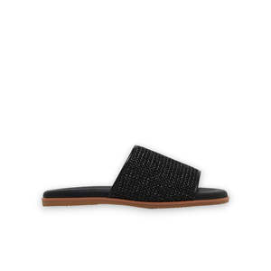 Womens Slides Jandals: HUSH PUPPIES PARADISE WEAVE - BLACK