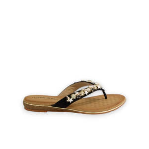Womens Slides Jandals: LAGUNA QUATS SILVIE - BLACK