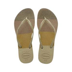 Kids Sandals Slides: HAVAIANAS KIDS SLIM PALETTE GLITTER - SAND GREY