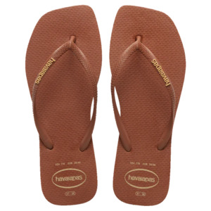 HAVAIANAS SLIM SQUARE LOGO POP UP - RUST