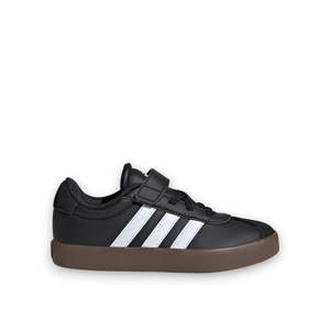 Kids: ADIDAS KIDS VL COURT 3.0 ELASTIC LACE - BLACK/WHITE