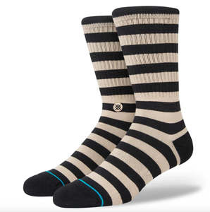 Accessories: STANCE BRETON SOCKS - TAUPE/BLACK