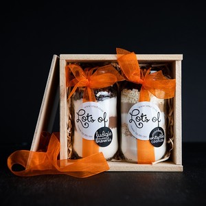 Baking Gift Set - Two Jars in Wooden Box Lots Of Baking New Zealand
