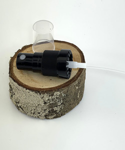 Products: 18mm - Black Ribbed Spritzer with Clear Over Cap - Lotus Oils New Zealand