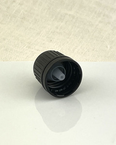 Products: 18mm - Black Tamper Proof Lid with Slow Dripulator - Lotus Oils New Zealand