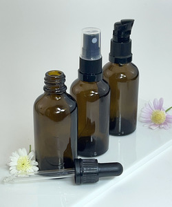 Products: Amber Glass Bottle with Black Lotion Pump (18mm) - 50ml