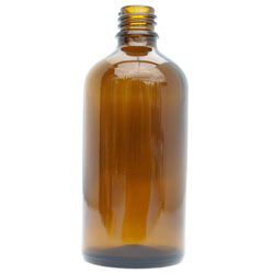 Amber Boston Glass Bottle (18mm) - 100ml - Lotus Oils New Zealand