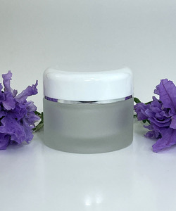 Frosted Jar with white silver trimmed lid - 50ml