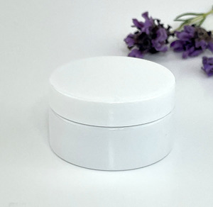 Nicki White Jar with white lid - 50g (58mm) - Lotus Oils New Zealand
