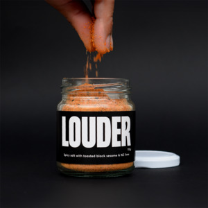Products: LOUDER Spicy Sesame Salt - LOUDER Small Batch Chilli Oil & Spicy Sesame Salt