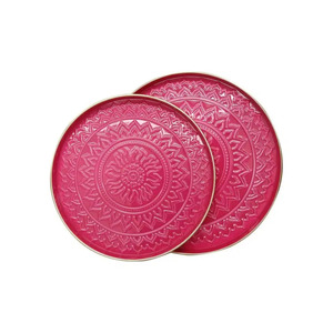 Cotton Tray set/2 Aztec - Pink