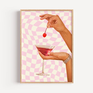 Pink Cocktail Art Print by Salty Biche A3 Unframed