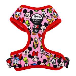 Dog Harness: Mickey & Friends - Pink: Adjustable Harness