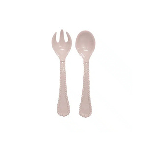 The Table: Melamine Pearl Salad Servers - French Pink