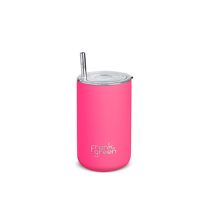 3-1 Iced Coffee Cup with Straw - Neon Pink
