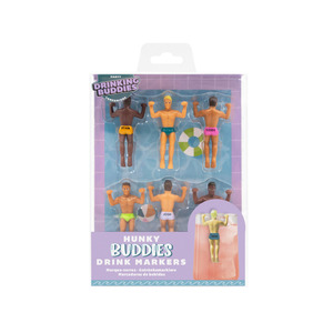 Hunky Buddies Drink Markers 6pcs Set Multi-Coloured