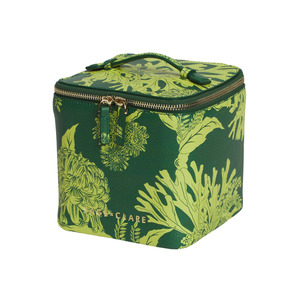 Cosmetic Bags: Delphine Small Vanity Case - Anise